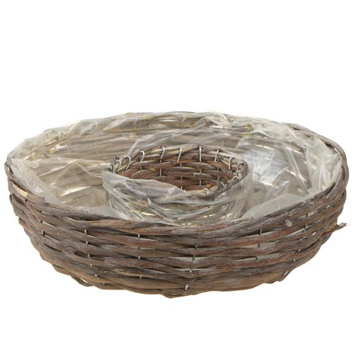 Floristik24 Anelli per piante in legno rattan naturale grigio Ø40/45cm set da 2