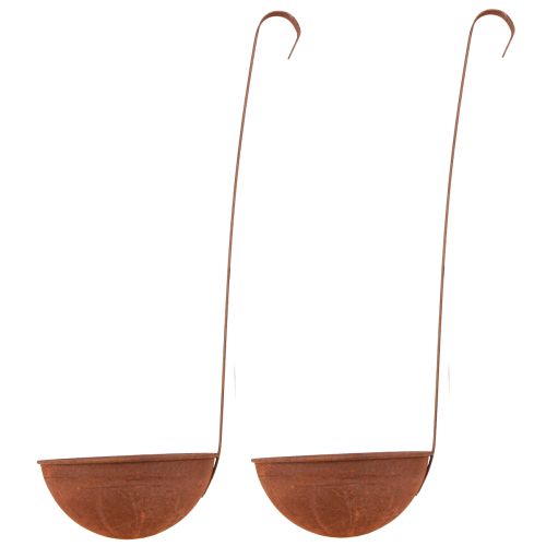 Floristik24 Cazzuola per decorazione cucina da appendere in vaso per piante ruggine Ø16,5 cm 2 pezzi