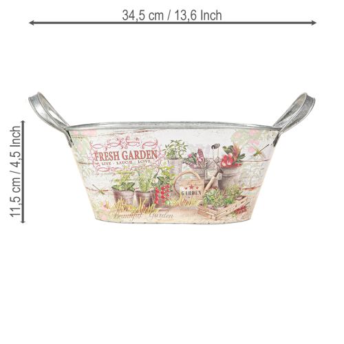 Prodotto Fioriera ovale in metallo Fresh Garden 34,5x14x15,5cm