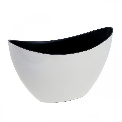 Floristik24 Portavasi ovale decorativo Jardiniere bianco crema 24×10×15cm