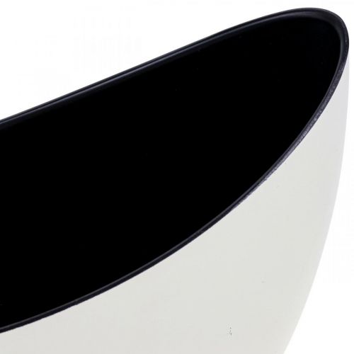 Prodotto Portavasi ovale decorativo Jardiniere bianco crema 24×10×15cm
