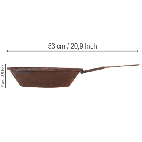 Vassoio per piante, contenitore color ruggine con manico, fioriera in metallo, Ø31cm | Floristik24.it