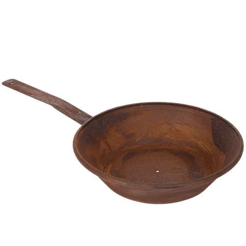 Vassoio per piante, contenitore color ruggine con manico, fioriera in metallo, Ø31cm | Floristik24.it