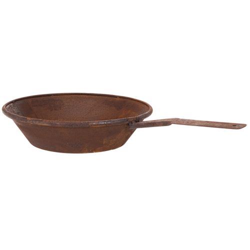 Vassoio per piante, contenitore color ruggine con manico, fioriera in metallo, Ø31cm | Floristik24.it