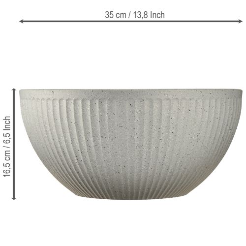Prodotto Ciotola per piante, plastica grigio screziato, Ø35cm, H16,5cm