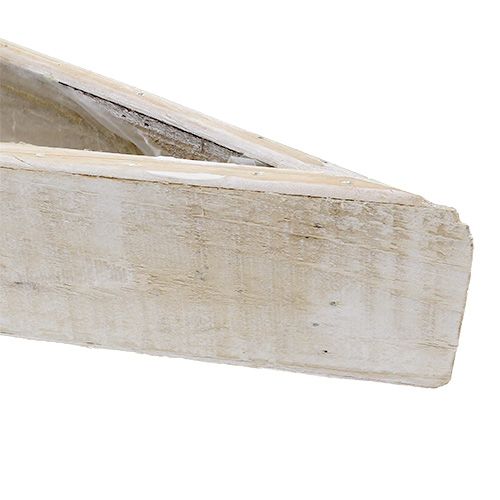Floristik24 Vaso per fioriera in legno bianco 79 cm x 14 cm x 7,5 cm