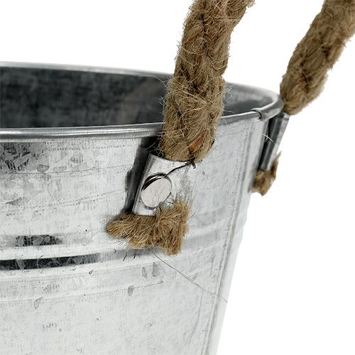 Floristik24 Fioriera in lamiera d&#39;argento Ø18cm H10cm