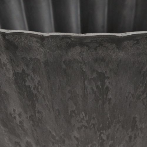Floristik24 Vaso per piante con scanalature ovale barca antracite 36cm