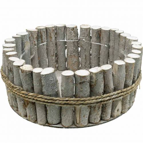 Floristik24 Ciotola per fioriera fatta di rami Ø33cm H13cm