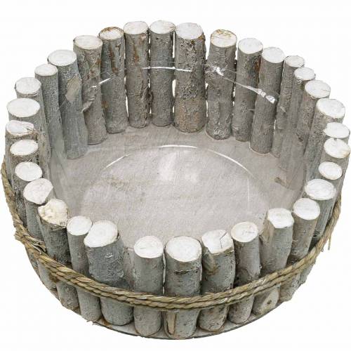 Floristik24 Ciotola per fioriera fatta di rami Ø33cm H13cm