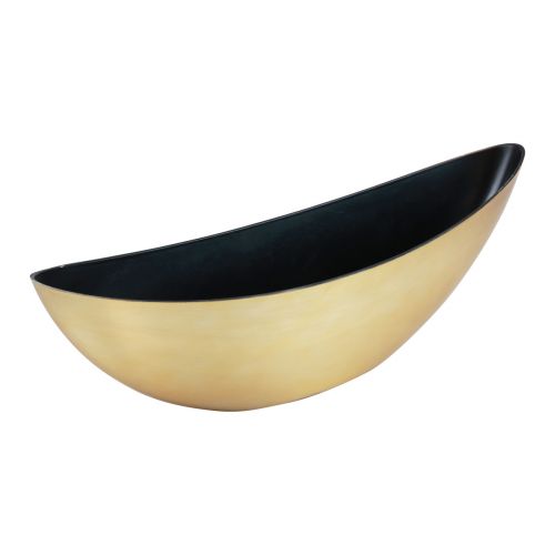 Portavaso per piante in barca nero oro 55×15×18 cm