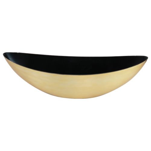Floristik24 Portavaso per piante in barca nero oro 55×15×18 cm