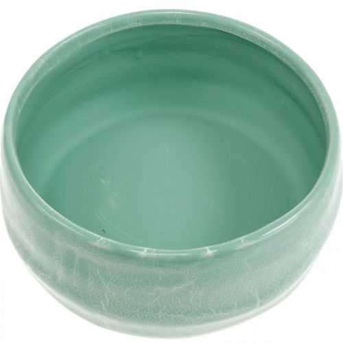 Floristik24 Portavasi con motivo a cesto, decoro in ceramica, ciotola tonda Ø16cm H7,5cm