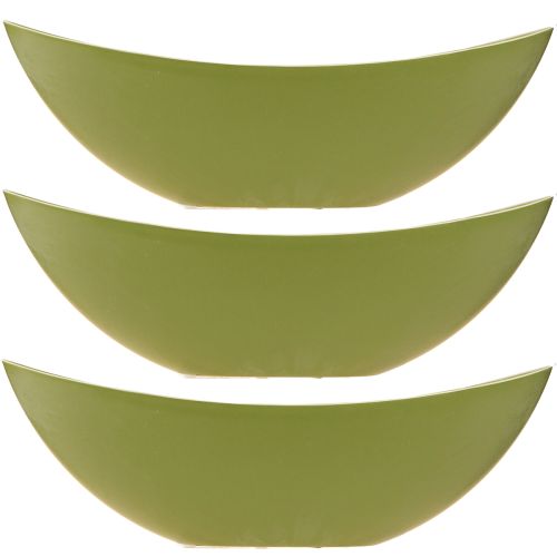 Prodotto Ciotola decorativa in plastica per barchetta per piante verde 28×9×9 cm 3 pezzi