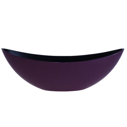 Floristik24 Ciotola decorativa per barchetta per piante viola 38,5 cm × 12,5 cm × 13 cm