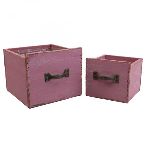 Prodotto Cassettiera per piante in legno viola 12,5/16 cm set di 2