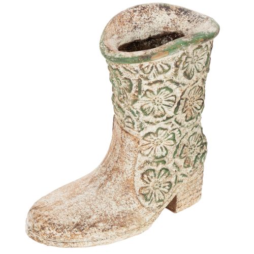 Vaso da fiori, stivale da cowboy, pianta, scarpa, motivo floreale vintage, 24 cm | Floristik24.it
