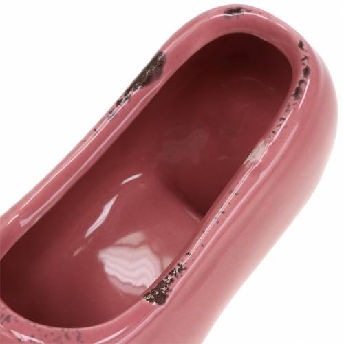 Prodotto Scarpa da donna fioriera ceramica rosa, rosa, crema assortiti 14 × 5 cm H7 cm 6 pezzi