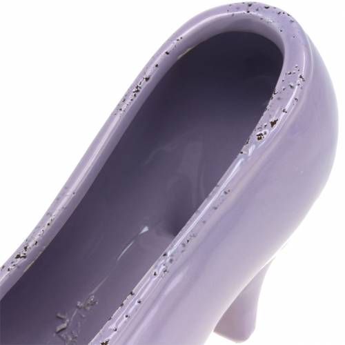 Floristik24 Scarpa da donna con fioriera in ceramica lilla 20 × 6 cm H12 cm