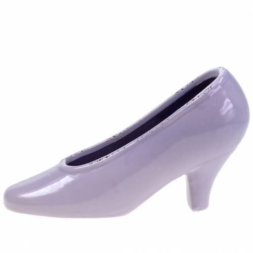 Floristik24 Scarpa da donna con fioriera in ceramica lilla 20 × 6 cm H12 cm