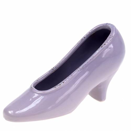 Floristik24 Scarpa da donna con fioriera in ceramica lilla 20 × 6 cm H12 cm