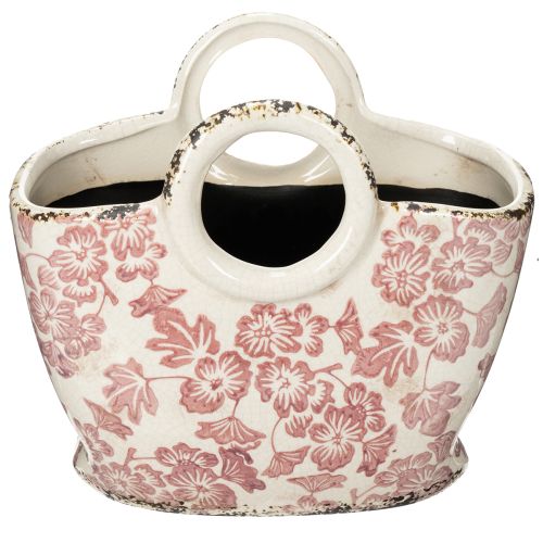 Prodotto Vaso decorativo con manico, floreale, 21 cm