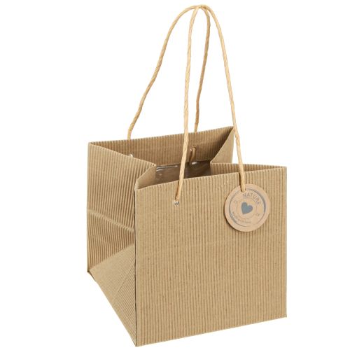 Prodotto Sacchetti per piante in carta rigata naturale 14x14x13,5 cm 8 pz