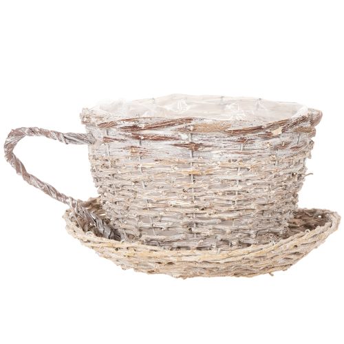 Cestino con tazza e piattino decorativo, grande decorazione da tavola 34 cm | Floristik24.it