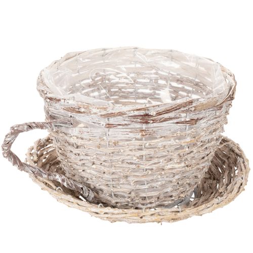 Cestino con tazza e piattino decorativo, grande decorazione da tavola 34 cm | Floristik24.it