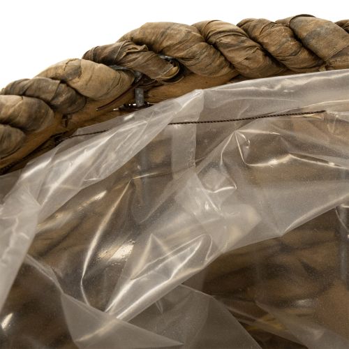 Prodotto Tazza da piantare con piattino, piccolo cestino da piantare in paglia, Ø17cm H13cm