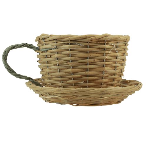 Prodotto Vaso per piante tazza decorativa salice cesto per piante verde naturale Ø23 cm