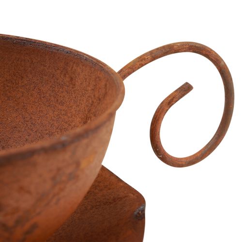 Floristik24 Tazza per piante con sottovaso per piante ruggine Ø19,5 cm H8 cm