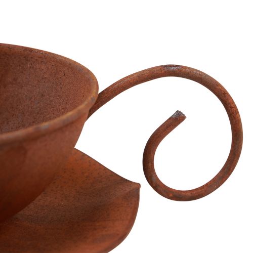 Floristik24 Tazza per piante con piattino ruggine vintage Ø17,5 cm H6 cm