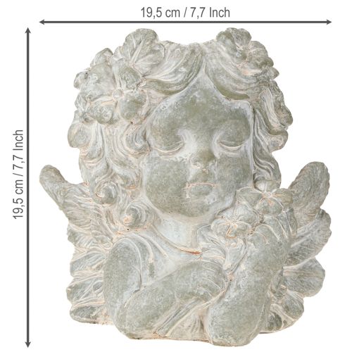 Prodotto Vaso per piante, angelo in pietra fusa, decorazione per tomba, 19,5×12×19,5 cm