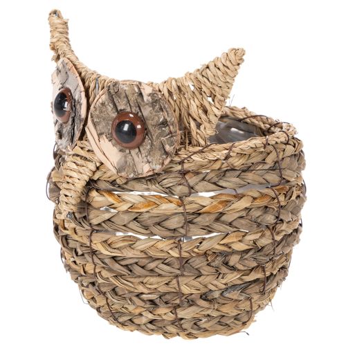 Decorazione a forma di gufo intrecciata a mano per davanzale, 18 cm | Floristik24.it