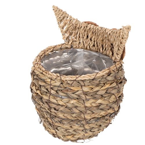 Decorazione a forma di gufo intrecciata a mano per davanzale, 18 cm | Floristik24.it