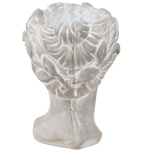 Prodotto Portavaso decorativo testa di donna bianco lavato 15×16×21 cm