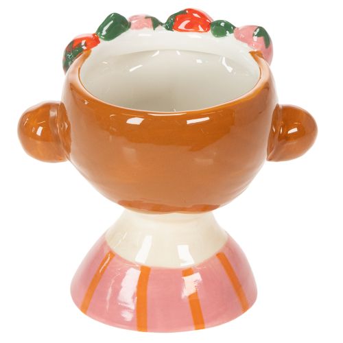 Prodotto Volto di ragazza in un vaso di fiori con fragole, addormentata, decorazione per soggiorno, primavera, 13 cm