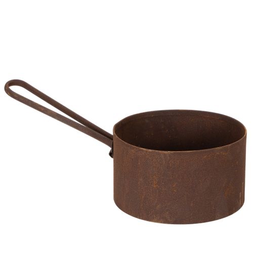 Vaso per piante in metallo, fioriera, sottovaso color ruggine, oggetto decorativo, Ø20cm H11cm acquistare | Floristik24.it