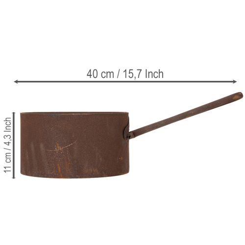 Vaso per piante in metallo, fioriera, sottovaso color ruggine, oggetto decorativo, Ø20cm H11cm | Floristik24.it