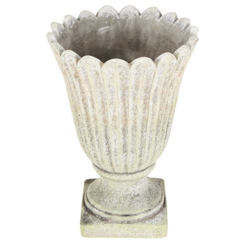 Vaso per piante in pietra fusa trofeo stile antico grigio Ø17,5cm H25cm