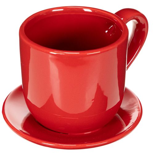 Grande tazza decorativa con piattino, adatta anche come vaso per piante, 17 cm acquistare | Floristik24.it