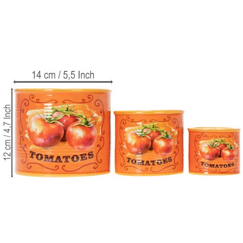 Prodotto Set di vasi per piante di pomodoro, vasi decorativi in ceramica per cucina e arredamento retrò, 14 cm, set da 3