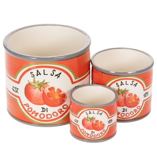 Vasi decorativi in ceramica con motivo a pomodoro per accenti eleganti per la casa, 14 cm, set da 3