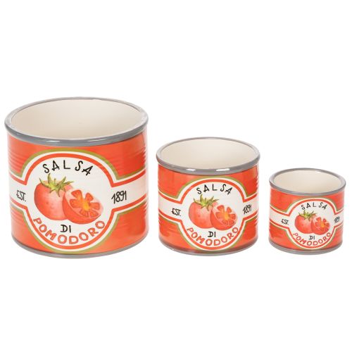 Prodotto Vasi decorativi in ceramica con motivo a pomodoro per accenti eleganti per la casa, 14 cm, set da 3