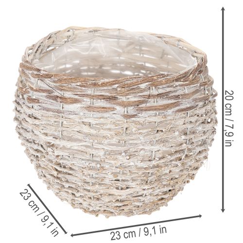 Cesto rotondo intrecciato, grande cesto decorativo per piante, 23 cm | Floristik24.it