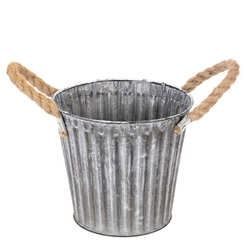 Prodotto Vaso in metallo, vaso decorativo con manici, fioriera, vaso decorativo Ø16,5 cm
