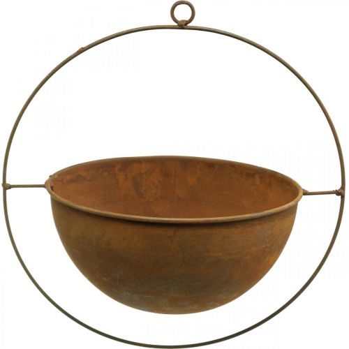 Ciotola decorativa in metallo decoro ad anello patina decorazione appesa Ø27cm