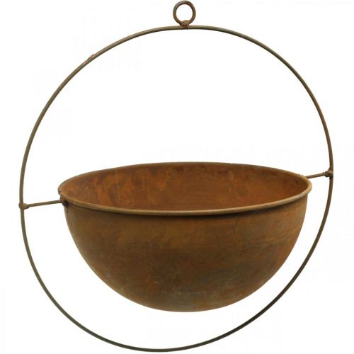 Ciotola decorativa in metallo decoro ad anello patina decorazione appesa Ø27cm