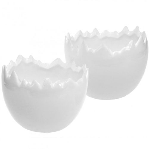 Floristik24 Portavasi guscio d'uovo bianco Ø12cm H9cm 2pz